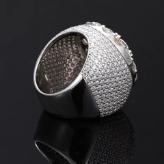 Ice Stone VVS Round Moissanite Flower Hip Hop Ring