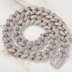 18k Gold Finish Hip Hop Gold Plated CZ Miami Cuban Chain Necklace Thick Miami Bracelet Iced Out Cuban Link Chain Necklace