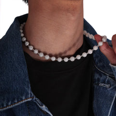Ice Stone Fashion Bling 10mm Ball Chain Zircon Necklace