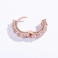 Ice Stone Dainty Gold CZ Mini Hoop Bling Earrings Women