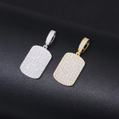 Ice Stone 2025 Unisex 925 Silver VVS Moissanite Dog Tag Necklace