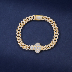 Hot Selling Luxury 8mm Cross Mossanite Bracelet Iced Out VVS Diamond Hip Hop Jewelry 925 Silver Cross Cuban Bracelet for Party