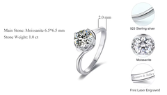 Ice Stone 1.0ct VVS Moissanite White Gold Ring