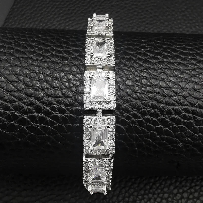 Ice Stone Square Diamond Multicolor Tennis Bracelet