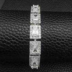 Ice Stone Square Diamond Multicolor Tennis Bracelet