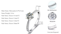 Ice Stone 1.0ct Moissanite 18K White Gold Ring