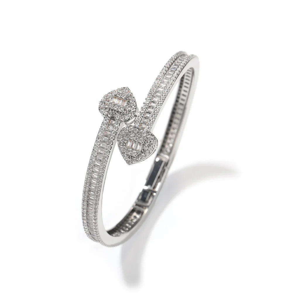 Ice Stone Iced Out Baguette Diamond Heart Bracelet