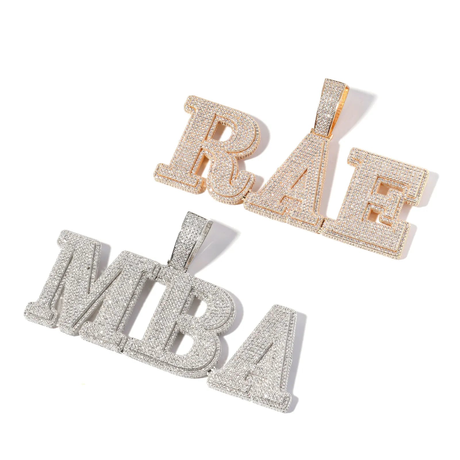 2023 New Trending Iced Out Customize Name Pendant Hip Hop Jewelry Custom Letters Pendant Necklace for Jewelry Making