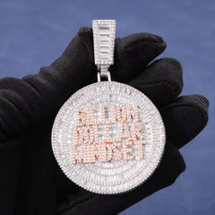 Ice Stone Custom Iced Out Baguette Billion Round Charm Pendant