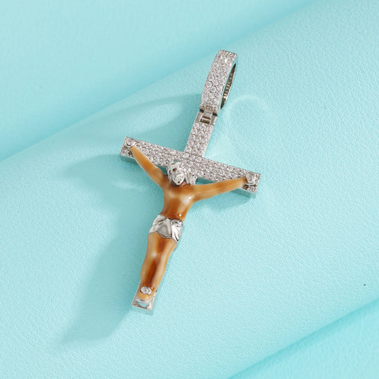 Iced Out Jesus Cross Pendant Jewelry Hot Selling Zircon Cross Pendant Fashion Simple Cross Pendant Necklace Jewelry