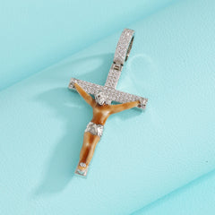 Iced Out Jesus Cross Pendant Jewelry Hot Selling Zircon Cross Pendant Fashion Simple Cross Pendant Necklace Jewelry