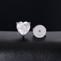 New Trendy 925 Sterling Sliver VVS Moissanite Earrings Fine Iced Out Heart Stud Earrings Women's Popular Geometric Jewelry