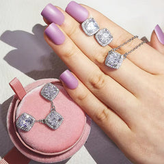 Ice Stone Hip Hop Iced Out Big Diamond Gold CZ Earrings