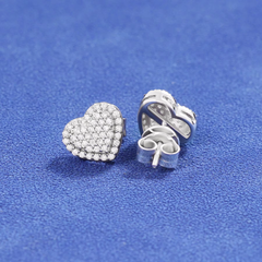 Ice Stone VVS Moissanite Heart Shape Stud Earrings