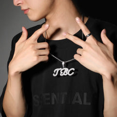 Ice Stone Brush Font Custom Name Necklace