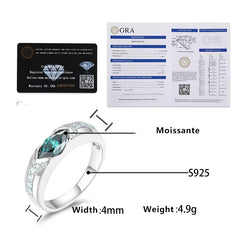 Ice Stone Eye of Horus Green Moissanite Ring