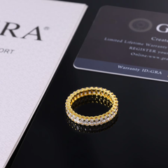 Ice Stone VVS Moissanite Baguette Wedding Silver Ring