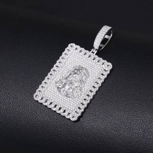Ice Stone 925 Silver Micro Pave VVS D Moissanite Jesus Pendant