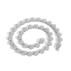 Fashion Jewelry 16'' 18'' Heart Tennis Necklace 18k Gold Plating  Brass and CZ  Iced Out Gold Sliver Jewelry Accessories