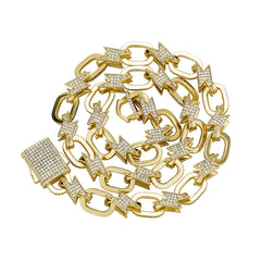 TOP ICY lightning Bracelet Necklace Jewelry Set Hip Hop CZ Lighting Design Pendant Earring Bling Bling Jewelry Bundle