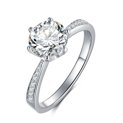 VVS D Color 2.0ct Iced Out Woman Jewelry Round Cut Moissanite Engagement Diamond Rings