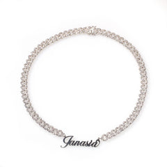 Christmas gifts Woman diamond necklace jewelry name tag tennis chain engraved custom cuban link name necklace personalised