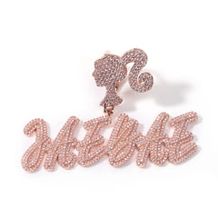 Hot Selling Double Layer Women CZ  Name Pendants Custom Necklace AAA Zircon Birthday Gift Tennis Chain