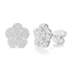 3 Layer VVS Moissanite Lotus Stud Earrings Flower Sparkling Jewelry 925 Sterling Silver Stud Earrings for Gift