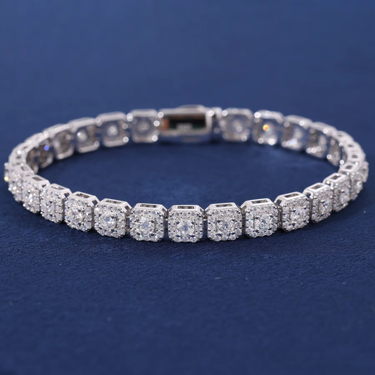 Ice Stone 6mm VVS Moissanite Square Diamond Bracelet