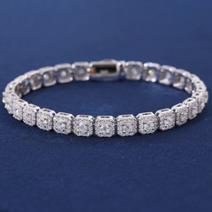 Ice Stone 6mm VVS Moissanite Square Diamond Bracelet