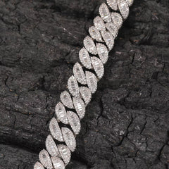 Ice Stone 13mm Gold Silver Cuban Necklace