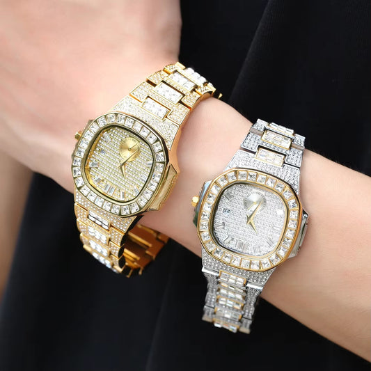 Ice Stone Hot Sale Square Zircon Hip Hop Quartz Watch