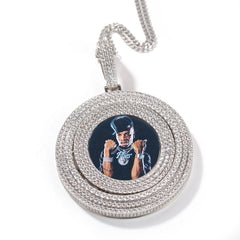 Personalized Custom Memory Photo Pendant Necklace  With Tennis Chain Hip Hop Jewelry Personalized