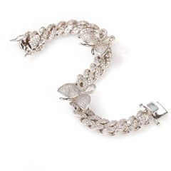 Ice Stone Butterfly Cuban Chain Rose Gold