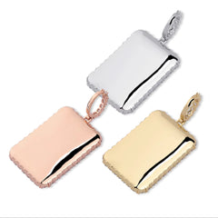 Ice Stone Personalized Rose Gold Picture Iced Out Memory Pendant