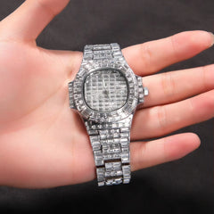 Ice Stone Unique Hip Hop Men’s Baguette Iced Out Watch