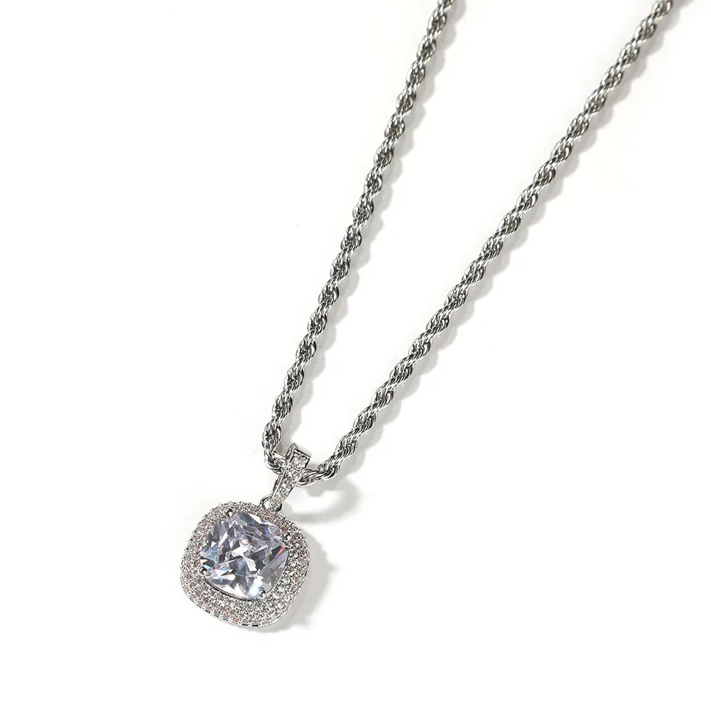 Ice Stone Pink Pendant Luxury Fashion Jewelry