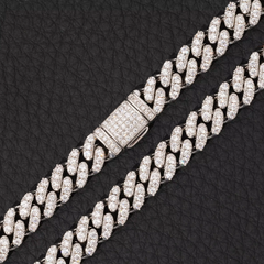 Ice Stone 8mm VVS Moissanite Cuban Chain Necklace