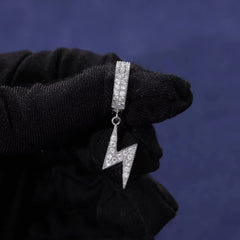 Ice Stone Fashion Hip Hop Lightning Bolt Dangle Cubic Zirconia Huggie Earrings