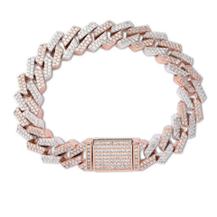 Fashion Iced Out Jewelry factory Brass Copper Custom Length Women Charm Bracelets three tones colorful women 18k gold bracelet