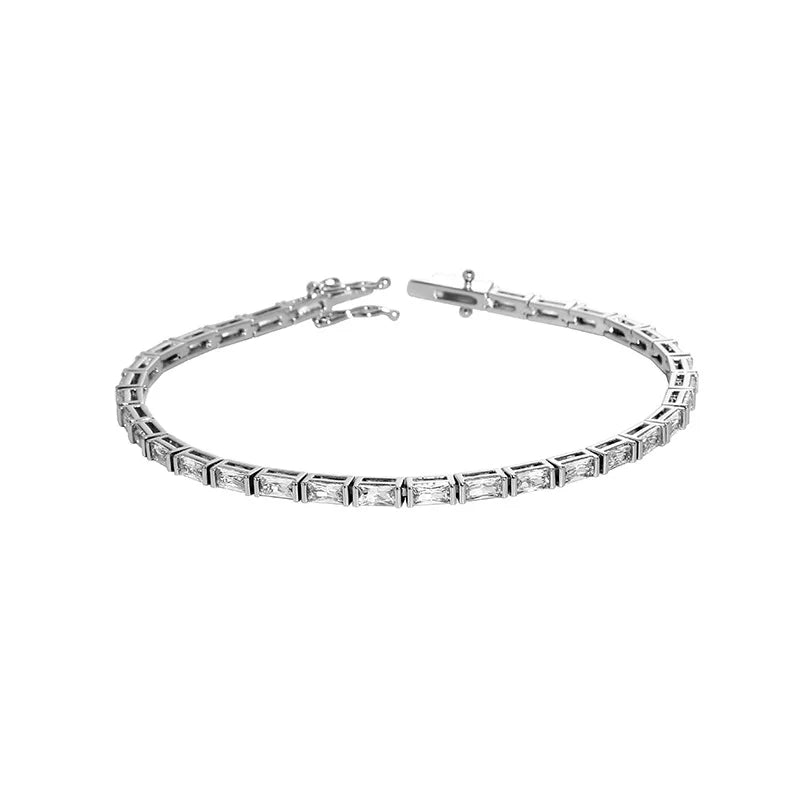 Top Icy 3mm 5mm Tennis Bracelet Gold Plated Prong Pave AAA Cubic Zircon Spring Clasp Iced Out Hip hop Tennis Bracelet