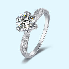 Fine Jewelry Custom logo 1.0ct halo Ring 925 Sterling Silver Ring Jewelry Moissanite Diamond Women