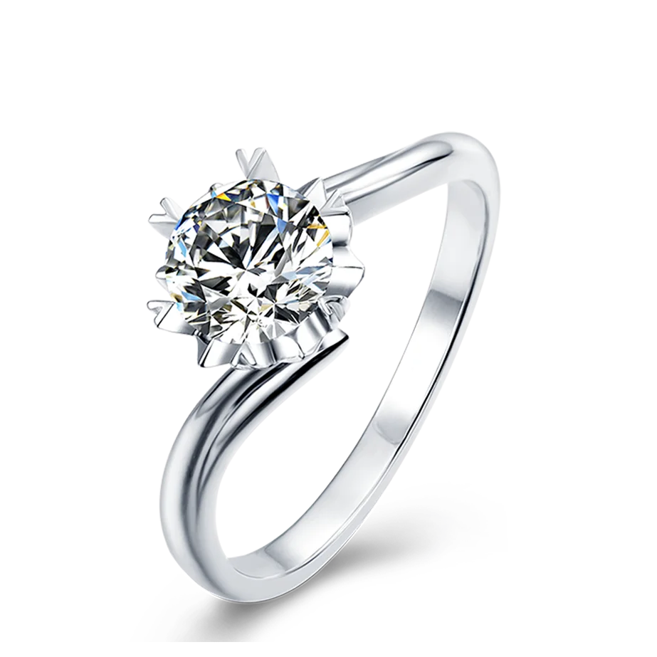 925 Sterling Silver 1.0ct VVS Moissanite Ring Wedding Band Engagement Gift Diamond Ring
