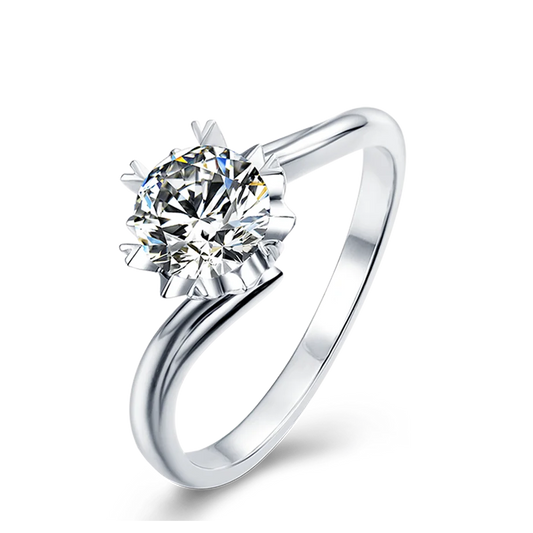 925 Sterling Silver 1.0ct VVS Moissanite Ring Wedding Band Engagement Gift Diamond Ring