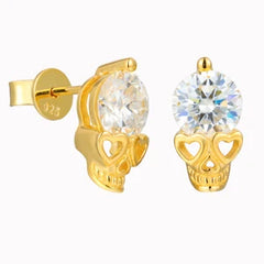 Hot Sale Skull Moissanite Earrings Jewelry Fashion 925 Sterling Silver Classic Stud Diamond Earrings Fashion Jewelry for Wedding