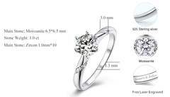 Ice Stone  1.0ct DEF Moissanite Diamond Wedding Ring 925