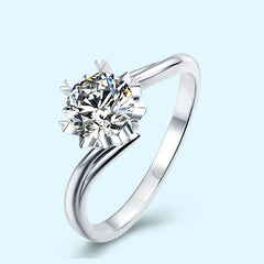 925 Sterling Silver 1.0ct VVS Moissanite Ring Wedding Band Engagement Gift Diamond Ring