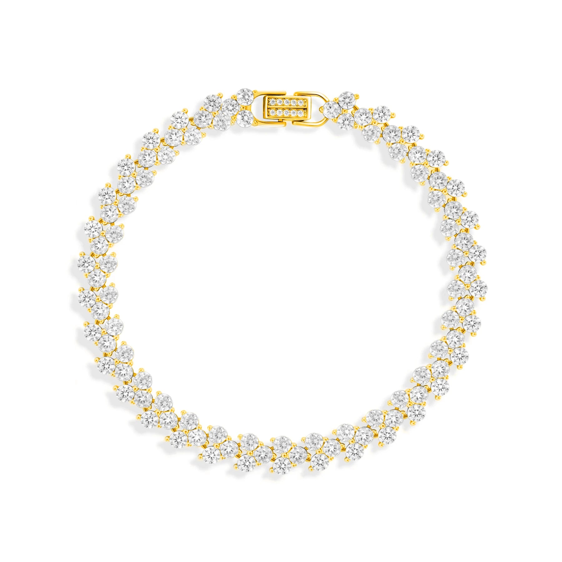 Ice Stone Valentine’s Gift Three Stone Heart 12mm VVS Moissanite Tennis Bracelet