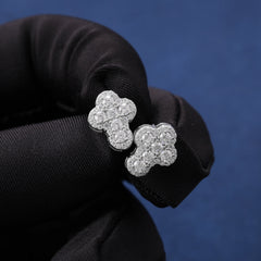 Ice Stone VVS Moissanite Iced Cross Stud Earrings