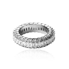 TOP ICY jewelry wholesale new brass cz  hip hop iced out gold plated White gold mens diamond iced out rings baguette cz ring